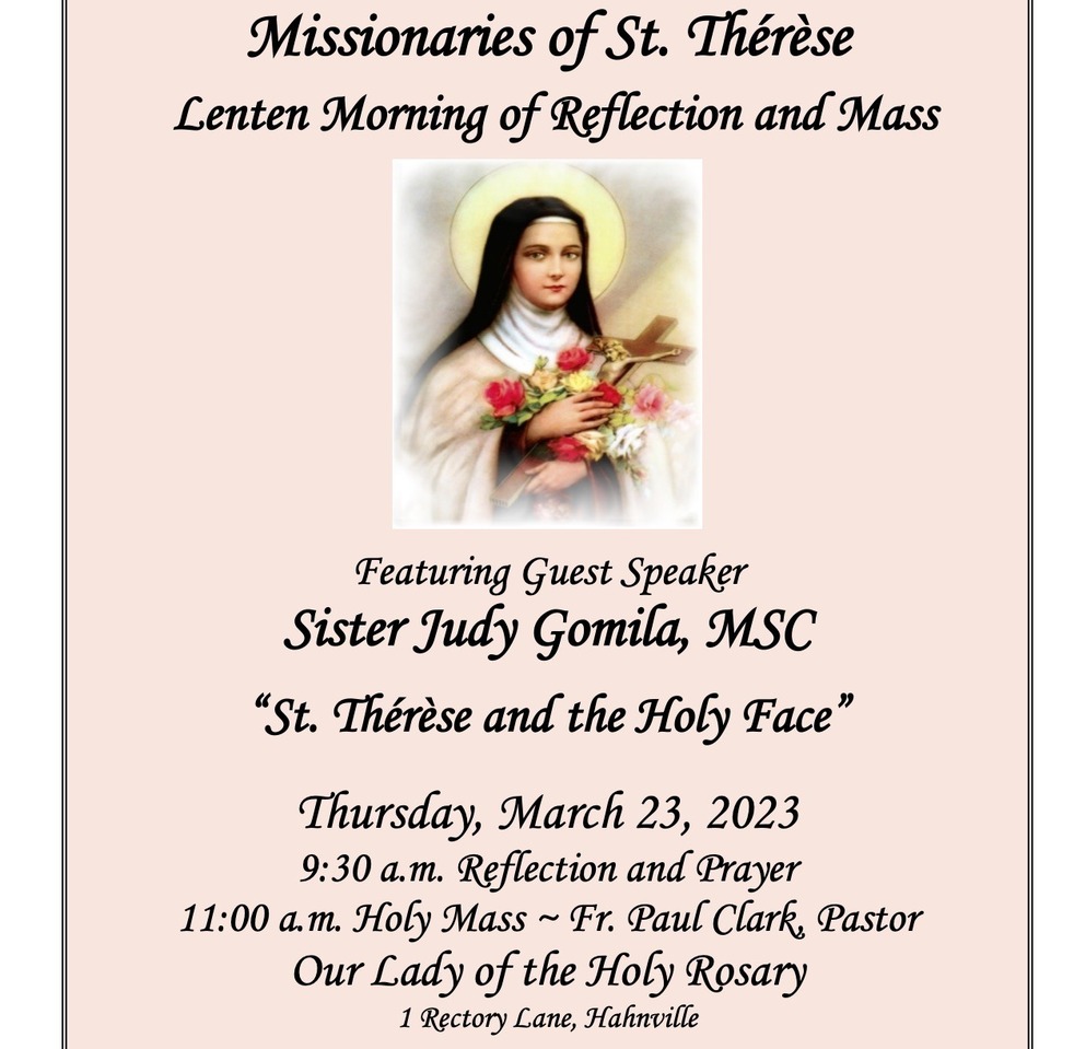 Missionaries of St. Thérèse Lenten Morning of Reflection and Mass Catholic Community Radio